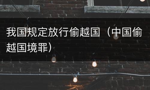 我国规定放行偷越国（中国偷越国境罪）
