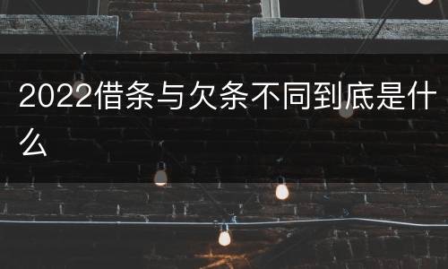 2022借条与欠条不同到底是什么