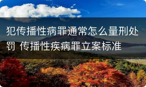 犯传播性病罪通常怎么量刑处罚 传播性疾病罪立案标准