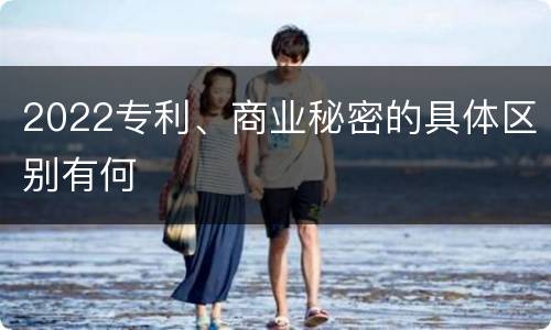 2022专利、商业秘密的具体区别有何