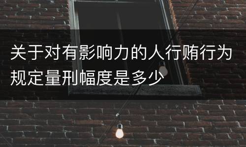 关于对有影响力的人行贿行为规定量刑幅度是多少