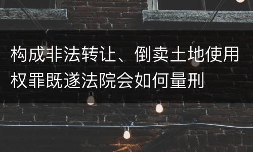 构成非法转让、倒卖土地使用权罪既遂法院会如何量刑