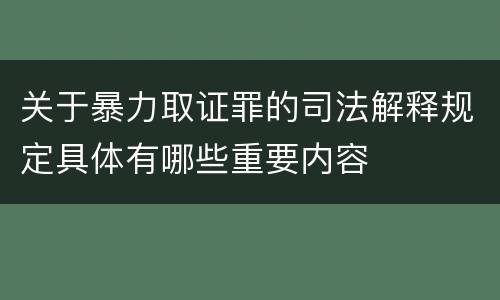 关于暴力取证罪的司法解释规定具体有哪些重要内容