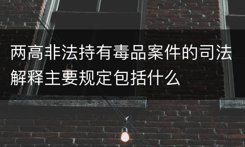 两高非法持有毒品案件的司法解释主要规定包括什么
