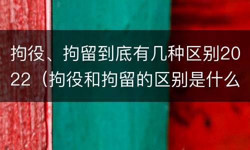 拘役、拘留到底有几种区别2022（拘役和拘留的区别是什么）
