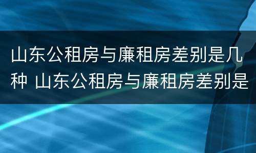 山东公租房与廉租房差别是几种 山东公租房与廉租房差别是几种情况