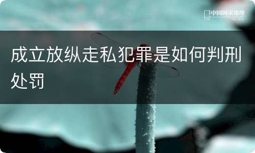 成立放纵走私犯罪是如何判刑处罚