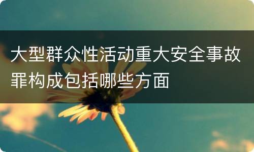 大型群众性活动重大安全事故罪构成包括哪些方面