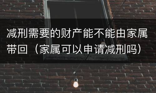 减刑需要的财产能不能由家属带回（家属可以申请减刑吗）