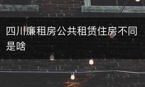 四川廉租房公共租赁住房不同是啥