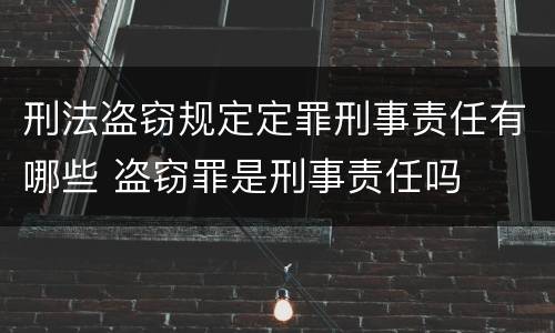 刑法盗窃规定定罪刑事责任有哪些 盗窃罪是刑事责任吗