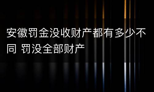安徽罚金没收财产都有多少不同 罚没全部财产