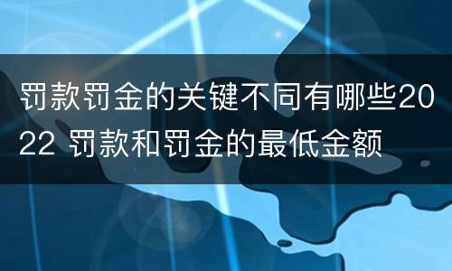 罚款罚金的关键不同有哪些2022 罚款和罚金的最低金额