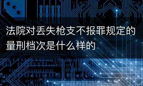 法院对丢失枪支不报罪规定的量刑档次是什么样的