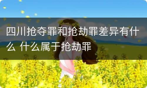 四川抢夺罪和抢劫罪差异有什么 什么属于抢劫罪
