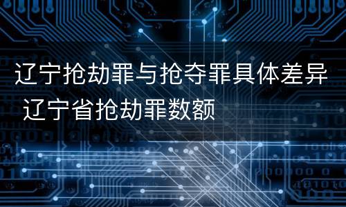 辽宁抢劫罪与抢夺罪具体差异 辽宁省抢劫罪数额