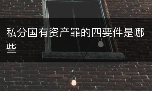 私分国有资产罪的四要件是哪些