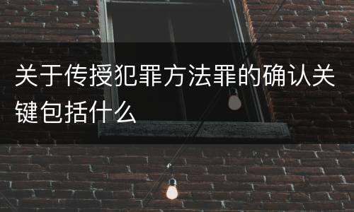 关于传授犯罪方法罪的确认关键包括什么