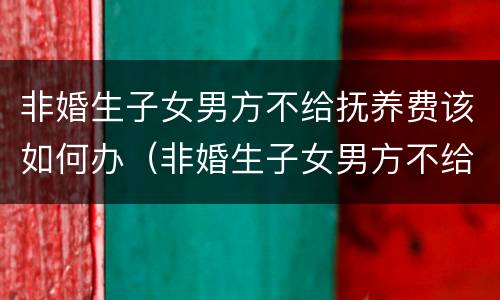 非婚生子女男方不给抚养费该如何办（非婚生子女男方不给抚养费怎么办）