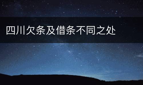 四川欠条及借条不同之处