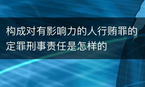 构成对有影响力的人行贿罪的定罪刑事责任是怎样的