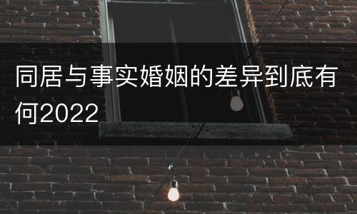 同居与事实婚姻的差异到底有何2022