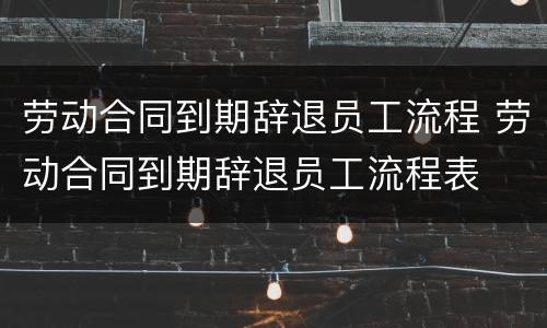 劳动合同到期辞退员工流程 劳动合同到期辞退员工流程表