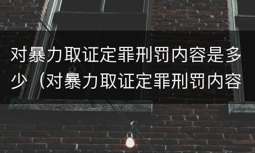对暴力取证定罪刑罚内容是多少（对暴力取证定罪刑罚内容是多少天）