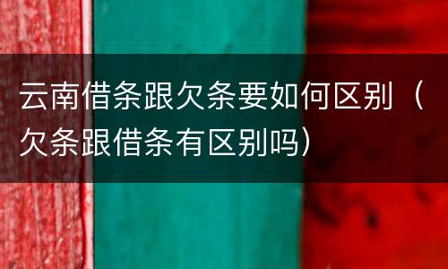 云南借条跟欠条要如何区别（欠条跟借条有区别吗）