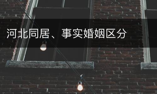 河北同居、事实婚姻区分