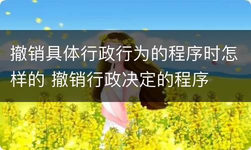 撤销具体行政行为的程序时怎样的 撤销行政决定的程序