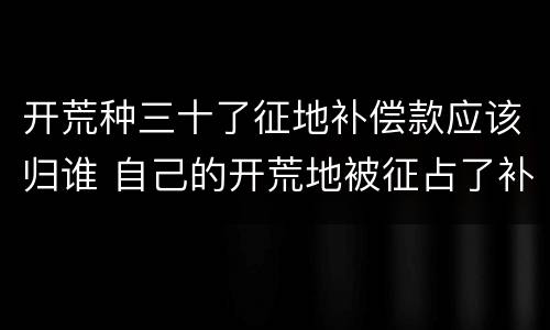 开荒种三十了征地补偿款应该归谁 自己的开荒地被征占了补偿款归谁