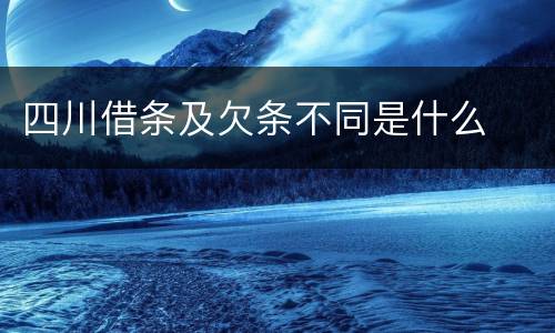 四川借条及欠条不同是什么