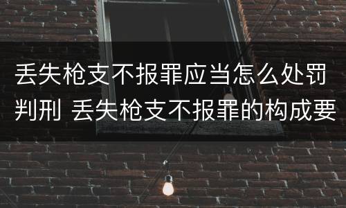 丢失枪支不报罪应当怎么处罚判刑 丢失枪支不报罪的构成要件