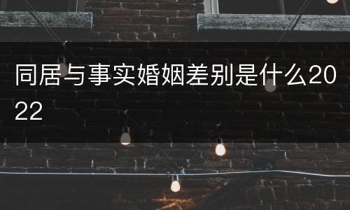 同居与事实婚姻差别是什么2022