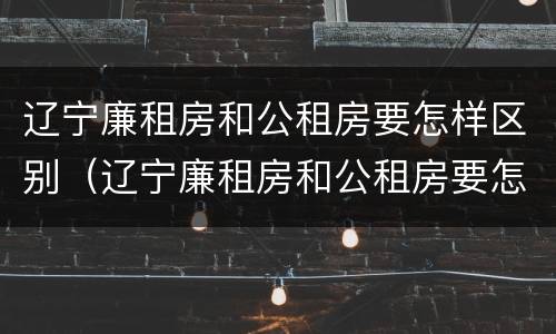 辽宁廉租房和公租房要怎样区别（辽宁廉租房和公租房要怎样区别呢）