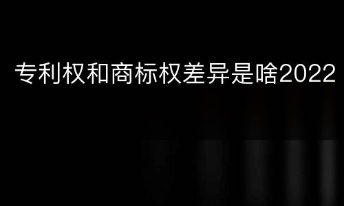 专利权和商标权差异是啥2022