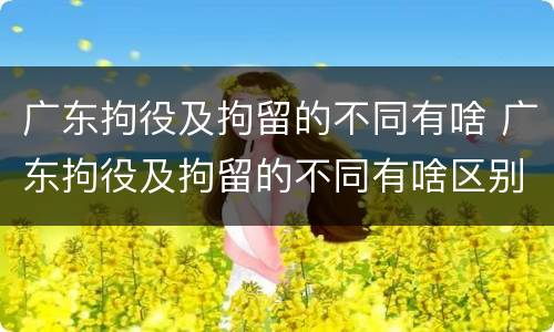 广东拘役及拘留的不同有啥 广东拘役及拘留的不同有啥区别