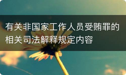 有关非国家工作人员受贿罪的相关司法解释规定内容