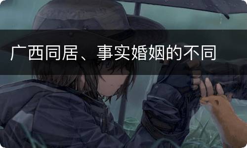 广西同居、事实婚姻的不同