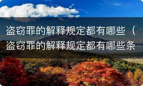 盗窃罪的解释规定都有哪些（盗窃罪的解释规定都有哪些条款）