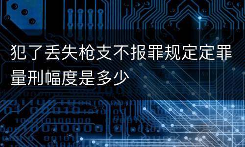 犯了丢失枪支不报罪规定定罪量刑幅度是多少