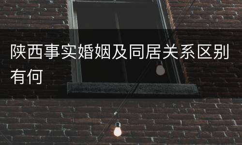 陕西事实婚姻及同居关系区别有何