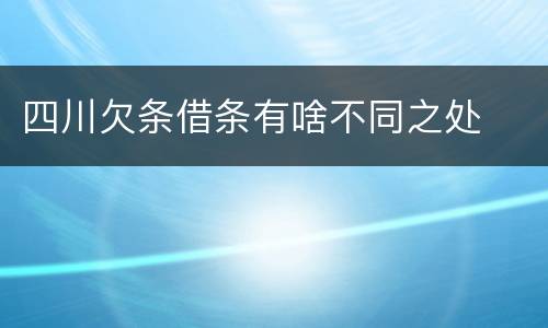 四川欠条借条有啥不同之处
