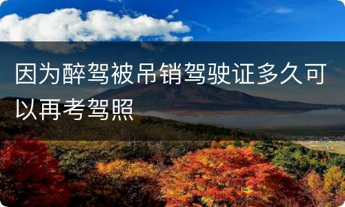 因为醉驾被吊销驾驶证多久可以再考驾照