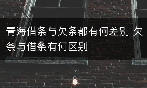 青海借条与欠条都有何差别 欠条与借条有何区别