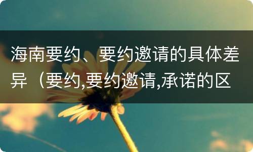 海南要约、要约邀请的具体差异（要约,要约邀请,承诺的区别）