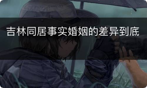 吉林同居事实婚姻的差异到底
