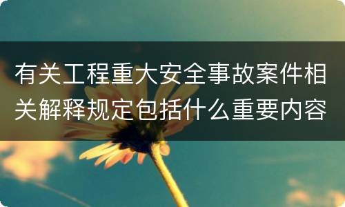 有关工程重大安全事故案件相关解释规定包括什么重要内容