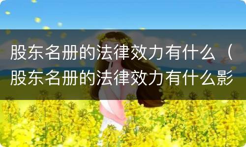 股东名册的法律效力有什么（股东名册的法律效力有什么影响）